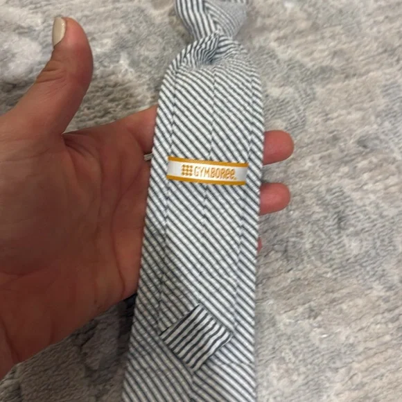 Striped Gray Tie for your little boy ❤️ - Picture 2 of 3